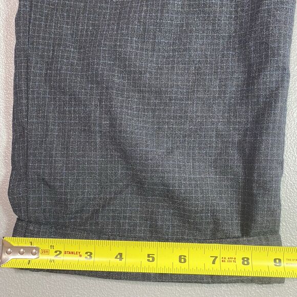 LAUREN RALPH LAUREN Wool Blend Pants Pleated Cuffed Windowpane Men Waist 35 Gray - Picture 8 of 11